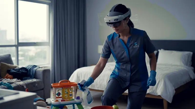 Shift: Free Home Cleaning in Exchange for Data to Train Humanoid Robots